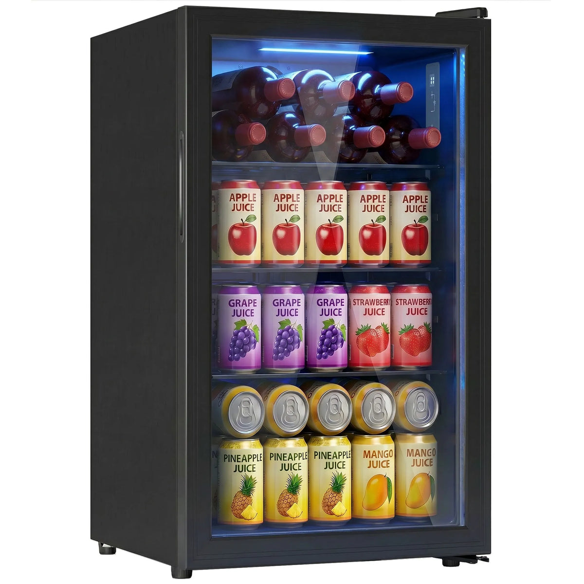 Réfrigérateur, à Boissons de 2,1 Pi3, Réfrigérateur de 85 Canettes avec Porte en Verre, Décongélation Automatique et Lumières DEL pour Soda, Bière
