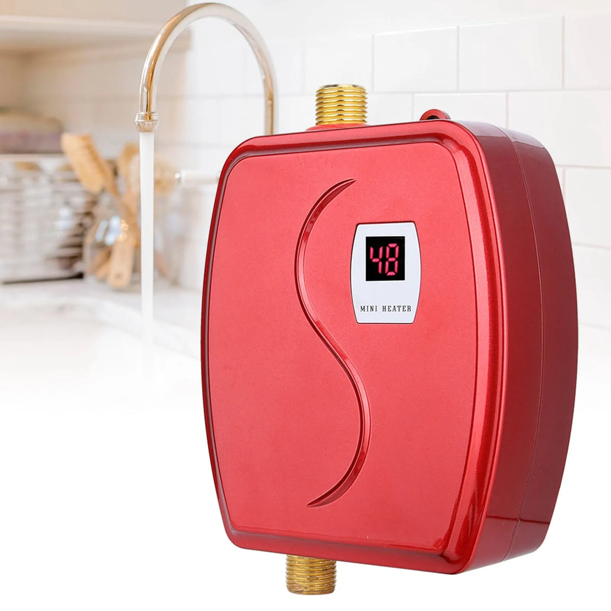 Chauffe-eau, Mini Machine de Chauffage d'Eau Mini-Réservoir Chauffe-Eau pour Maison Salle de Bain Cuisine Lavage Prise US 110 V