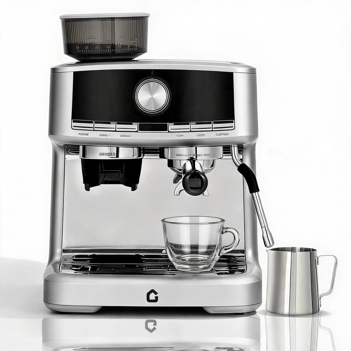 Machine à espresso, acier inoxydable de 20 Bars, 30 Réglages de Mouture et Volume de Shot Ajustable, Broyeur Intégré, Cafetière Professionnelle