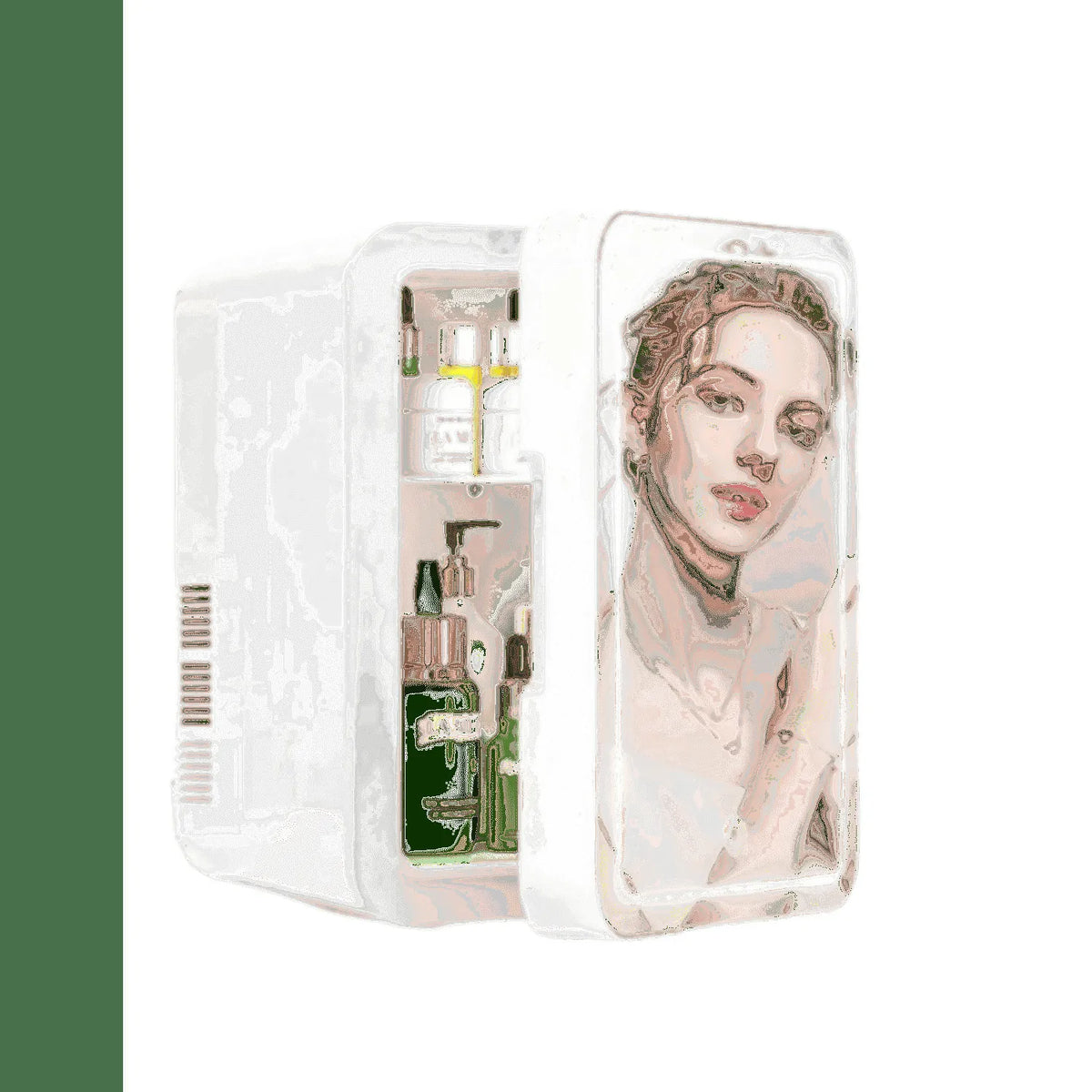 Réfrigérateur portable, Poids Léger 2 kg, Format Compact 24*22*17 cm, Mini Portable de Soins de la Peau 4 L, Prise UK, Idéal pour la Chambre