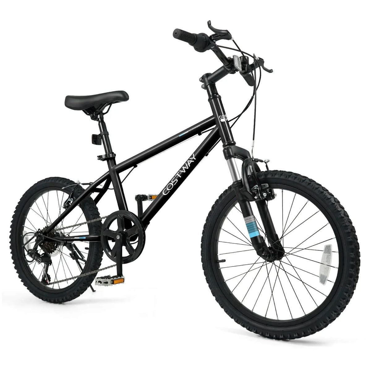 Vélo de montagne, Fourche à Suspension Noir, Enfants de 20 pouces pour Garçons et Filles de 8+ Ans