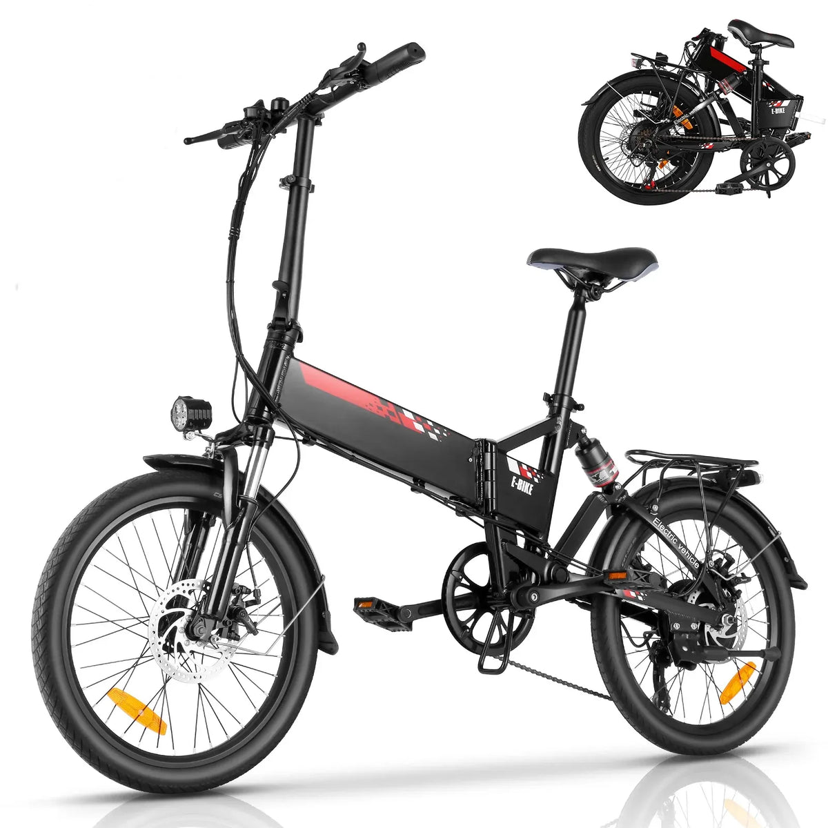 Vélo électrique, 37 500W 20 Pouces Suspension Complète Batterie 48V 7.8Ah, Alliage d'Aluminium, Vélo Électrique Pliant pour Navette 19.8 mph
