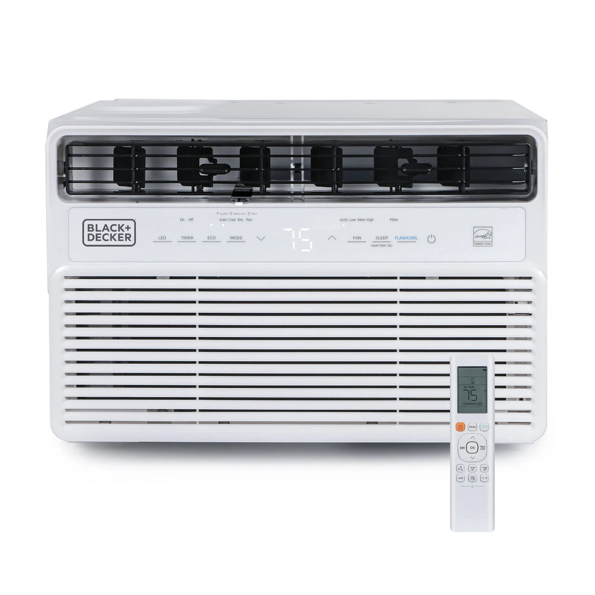 Smart TV Black+Decker, Climatiseur de fenêtre inverter 12 000 BTU, une surface jusqu'à 51 m2, certifié ENERGY STAR, commande multifonctions, blanc