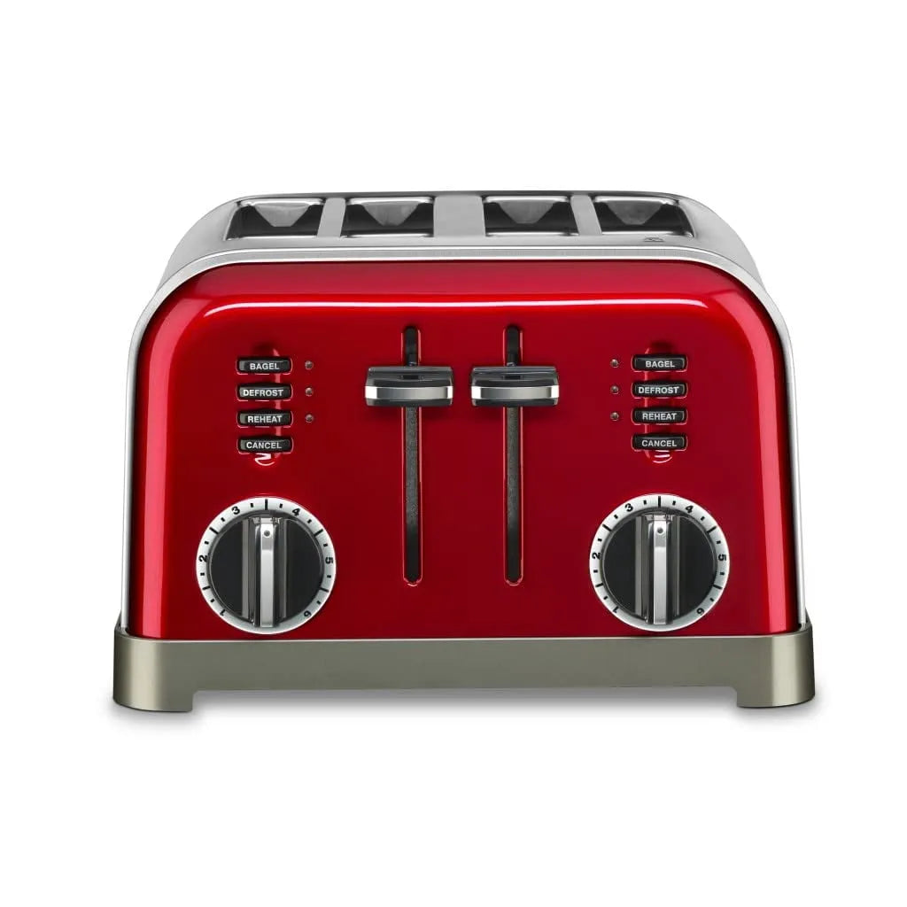 Grille-pain, Cuisinart, CPT-180MRP1 Classique en Métal à 4 Tranches, Rouge Métallique