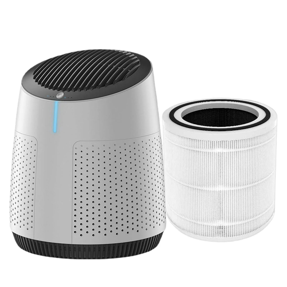 Purificateur d'air, Filtre Composite HEPA PM2.5 Éliminateur de Fumée et de Gaz Nocif pour Voiture Chambre Cuisine, Haute, Filtres Remplaçables