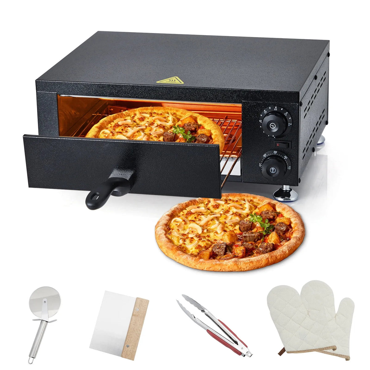 Four, à Pizza en acier inoxydable de 12 pouces, 1100 W, Machine à Pizza Commerciale de Comptoir 0-572 F pour Camion de Nourriture, Maison, Cuisine