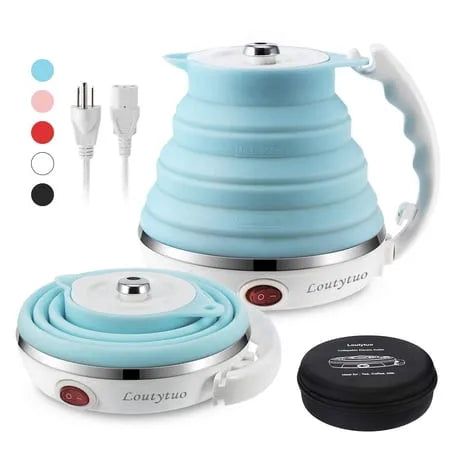 Bouilloire électrique, Portable, Double Tension et Séparateurs, Électrique Pliable de Voyage en Silicone de Qualité Alimentaire Ultrafine Améliorée