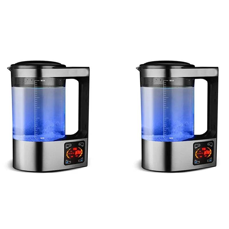 Générateur, 2X Bouteille d'Eau Hydrogénée Riche 2 L Machine Ionisatrice d'Eau Alcaline Filtre à Eau Boisson d'Eau Hydrogénée Prise US