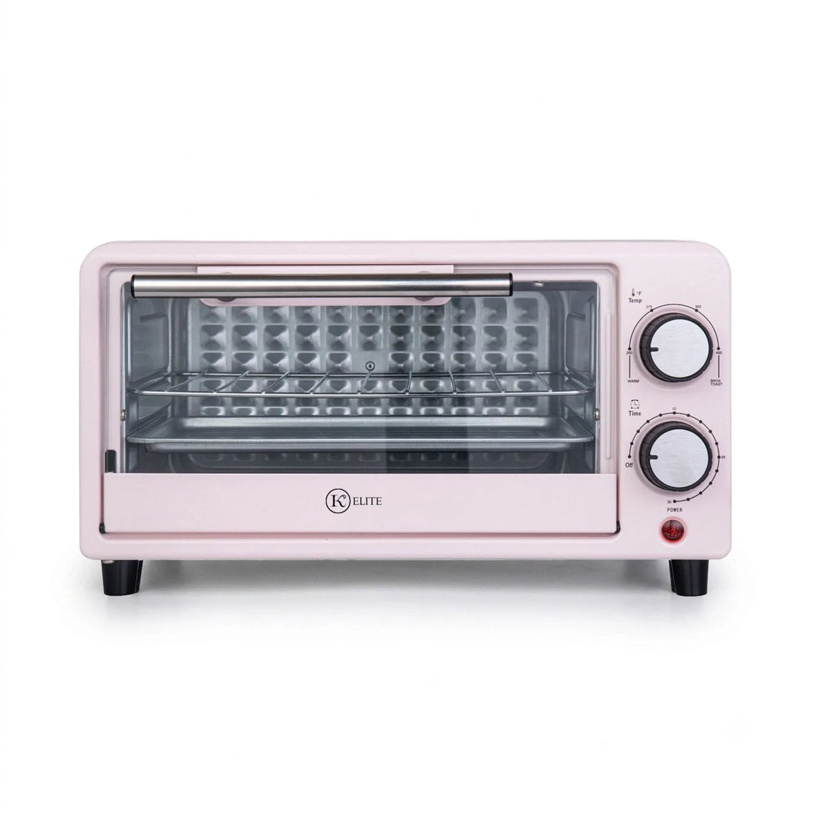 Four grille-pain, Compact de Comptoir à 4 Tranches avec Plateau en Acier Inoxydable, Rose