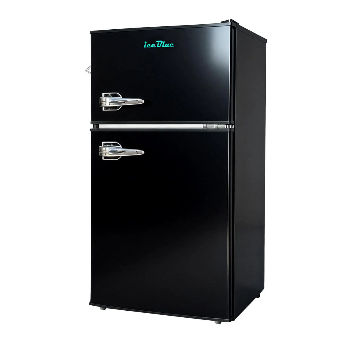 Mini réfrigérateur, à 2 Portes, iceBlue Mini- de 3,2 pi3, Température Réglable, Ouvre-Bouteille, Tablettes en Verre Amovibles, Noir