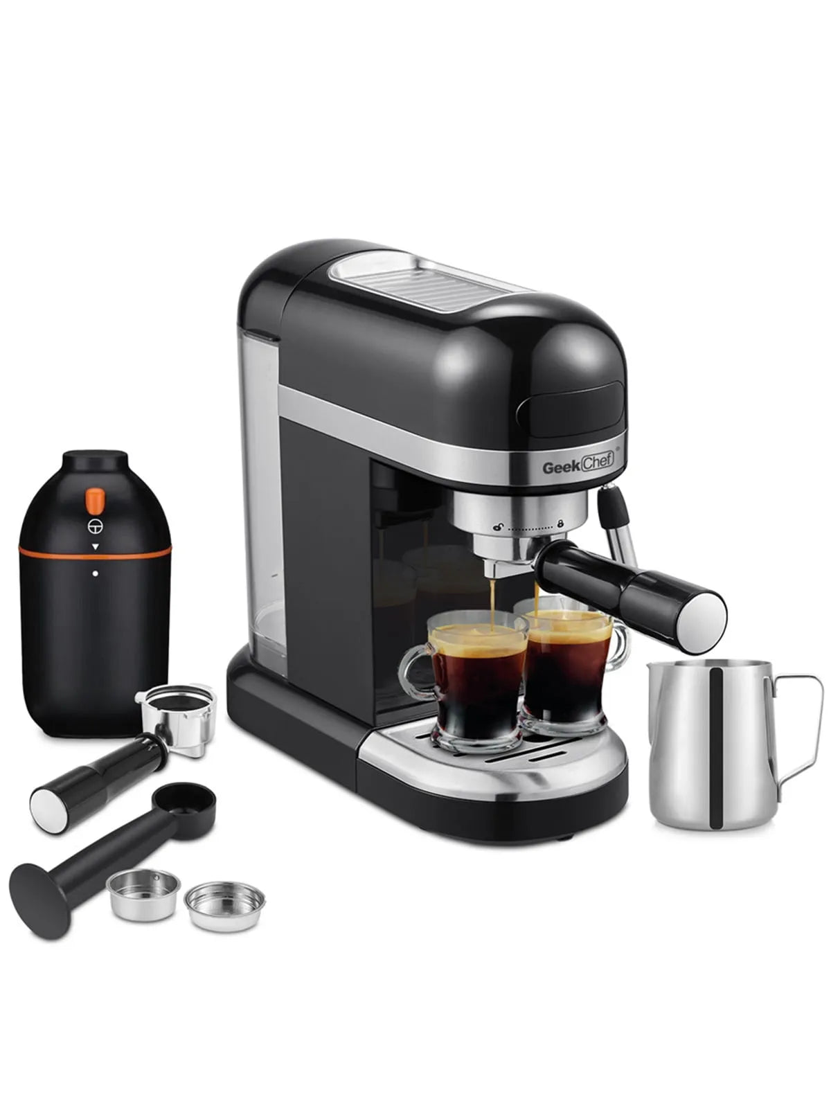 Machine à espresso, Pompe 20 Bars, SINLOOG, Machine à Café Compatible, capsules de Dosettes ESE, Filtre et Mousseur à Lait à Vapeur Wa