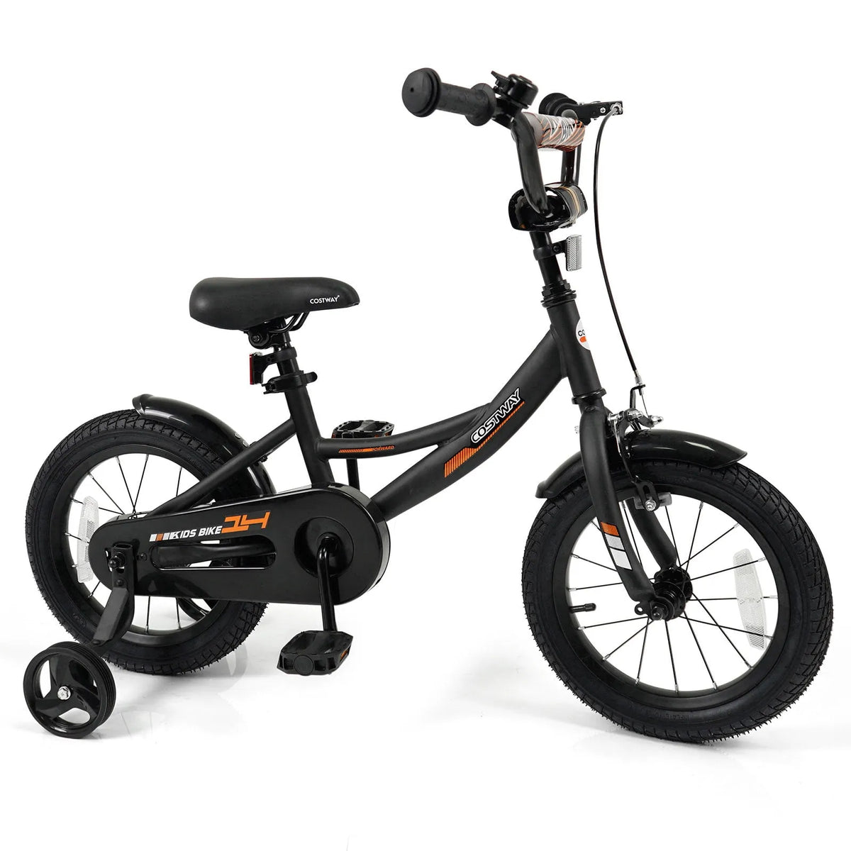 Vélo enfant, Roues Stabilisatrices Amovibles, 14 pouces, Frein à Main, Selle et Guidon Ajustables, 14 Pouces avec Roues Stabilisatrices Amovibles