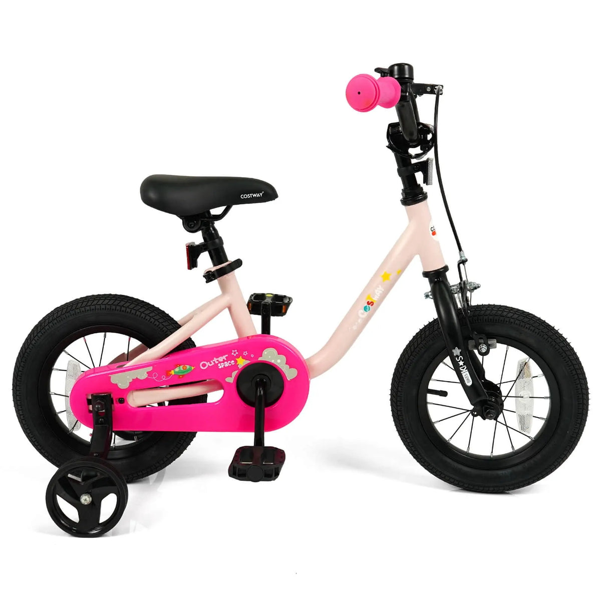 Vélo enfant, Siège Ajustable, 12 pouces, Frein avant à Main et Frein à Rétropédalage, 12 Pouces avec Siège Ajustable