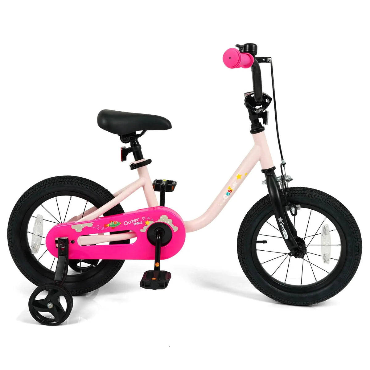 Vélo enfant, Siège Ajustable, 14 pouces, Frein avant à Main et Frein à Rétropédalage, 14 Pouces avec Siège Ajustable