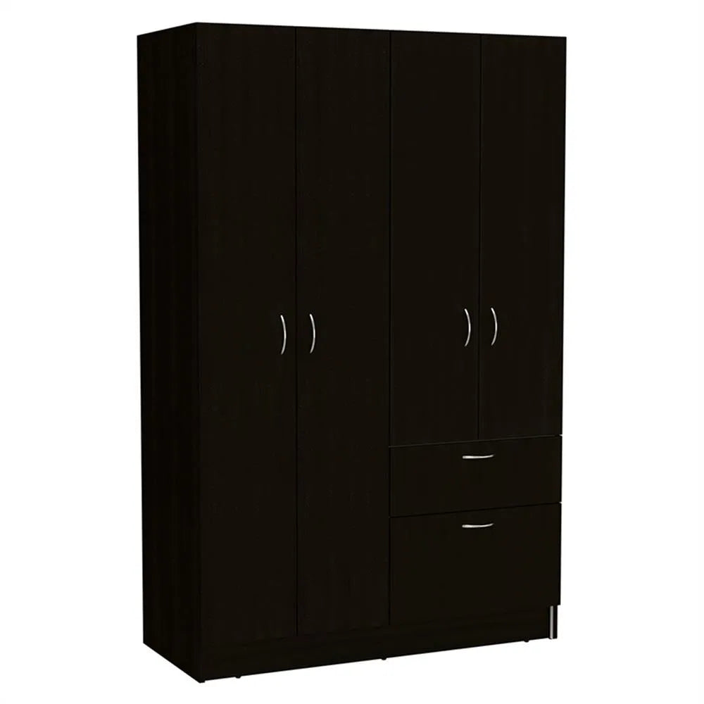 Armoire, Chambre Moderne en Bois, Wengé Blanc et Noir