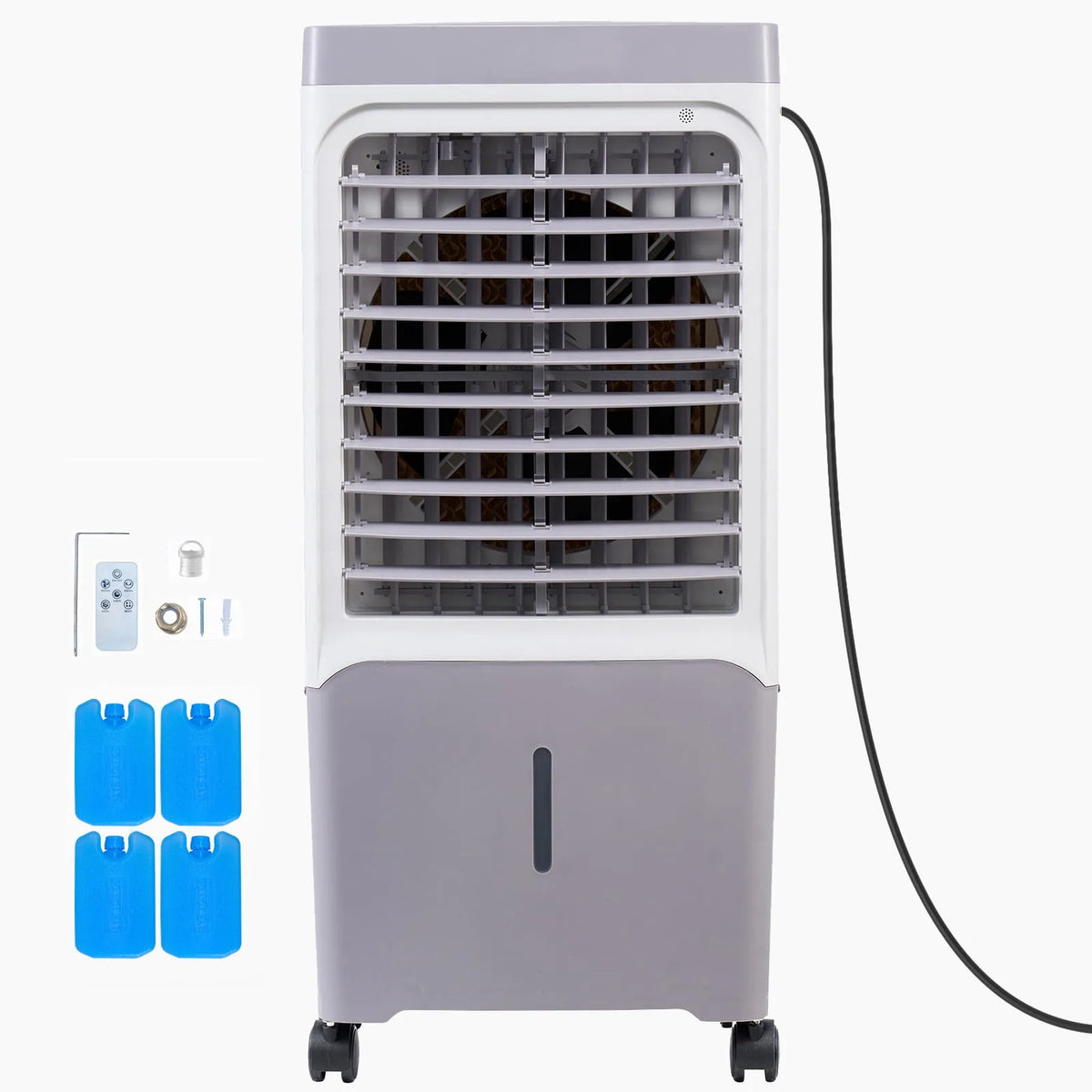 Rafraîchisseur d'air, 4 Bacs à Glace, Minuterie 12 H, Réservoir d'Eau de 6,8 Gallons, 1800 CFM, Refroidisseur de Marais, Fonctionnement Silencieux