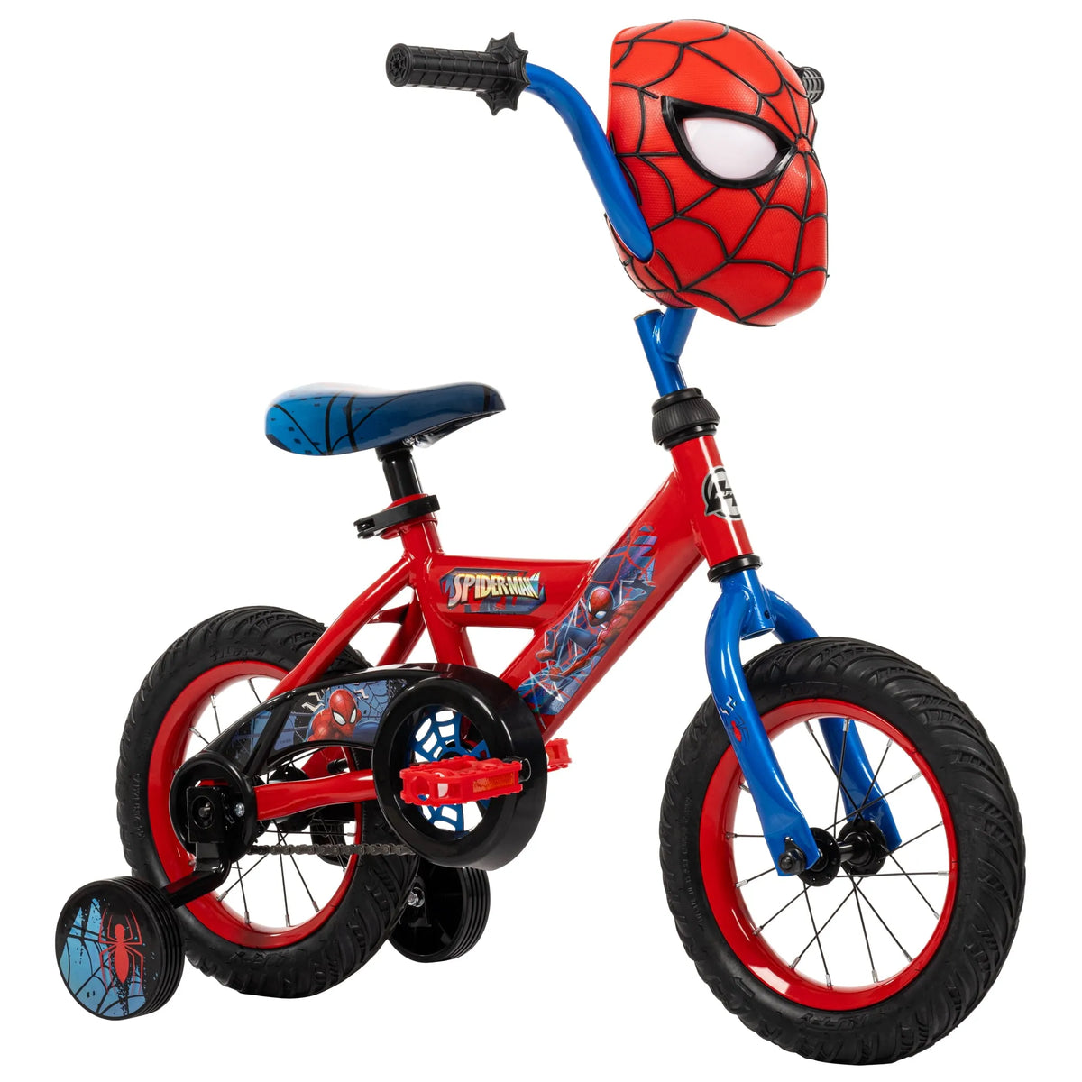 Vélo, Huffy, 12 Pouces, pour les garçons avec roues d'entraînement, Bleu / Rouge