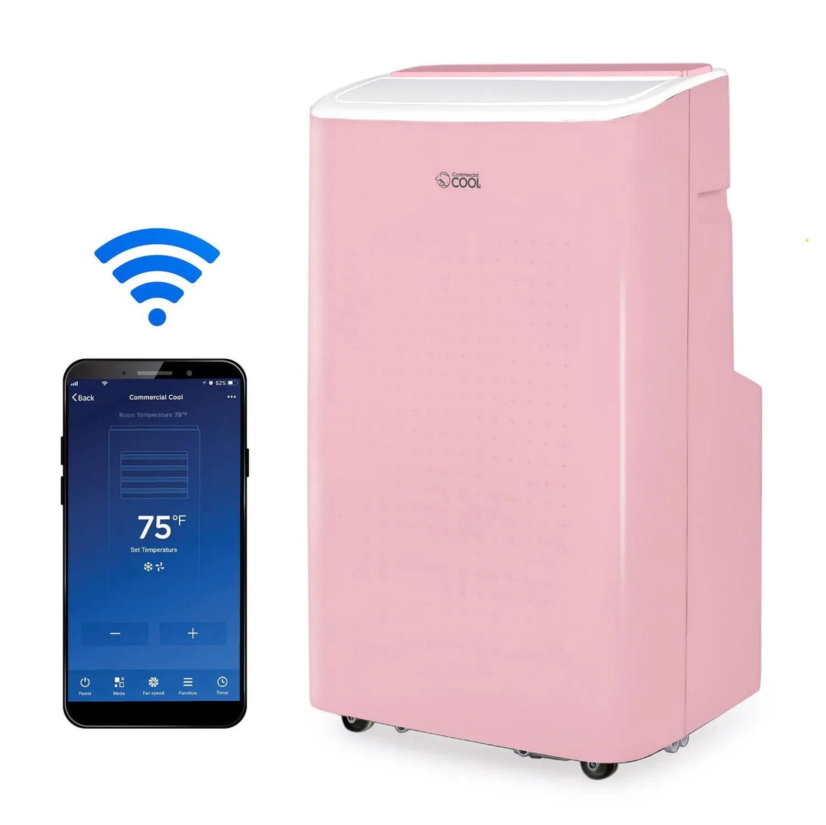Climatiseur portable, 6 350 BTU SACC/CEC, 9 000 BTU, intelligent ASHRAE 128, rose