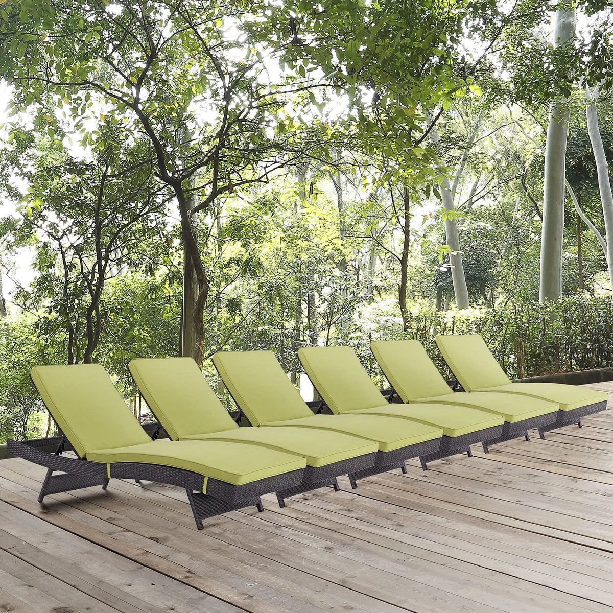 Chaise longue Modway, 6 de Mobilier de Patio Extérieur en Osier