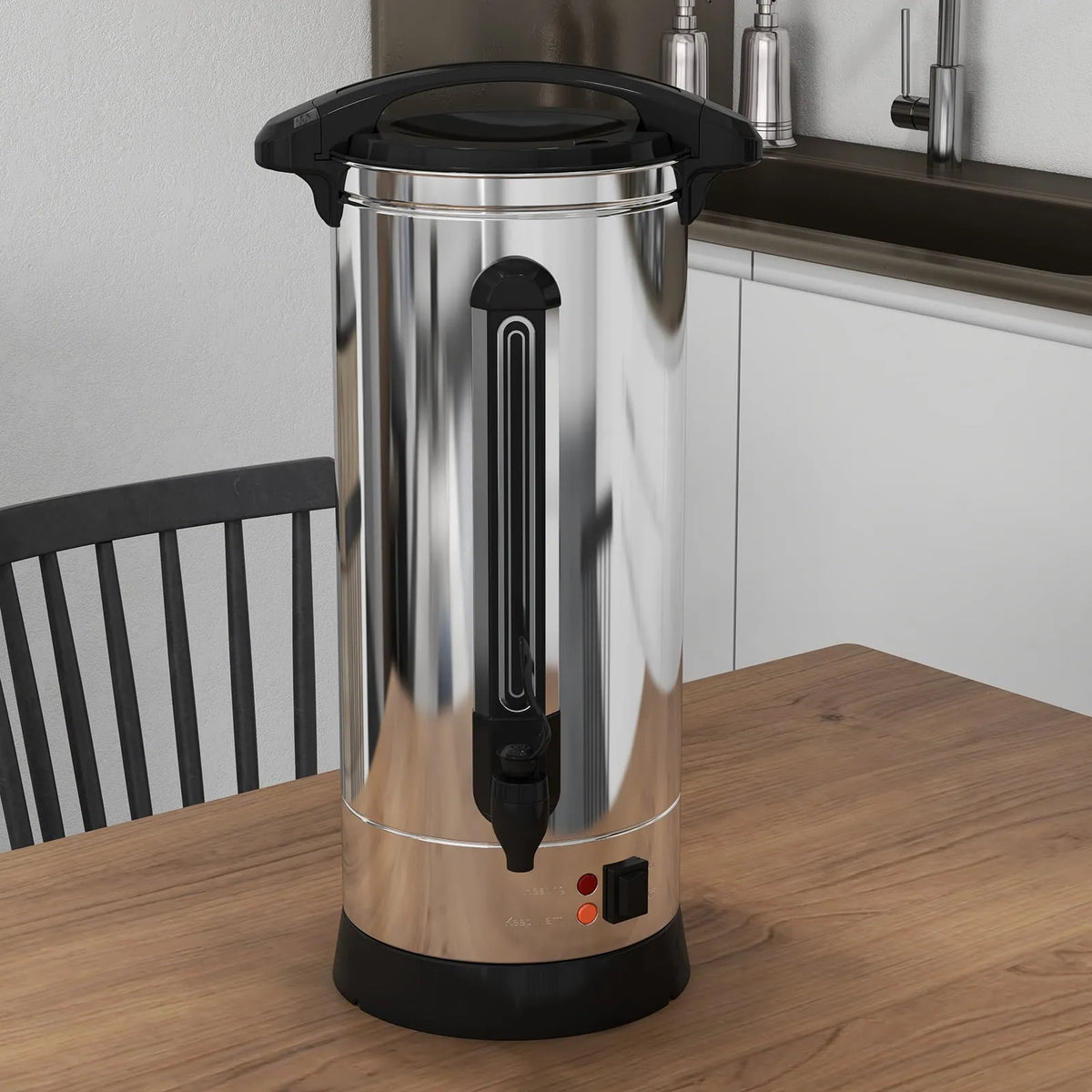 Distributeur Électrique de Boissons Chaudes en acier inoxydable, Urne à Café Commerciale 18 L, Infusion Rapide 1500 W et Maintien au chaud Automatique