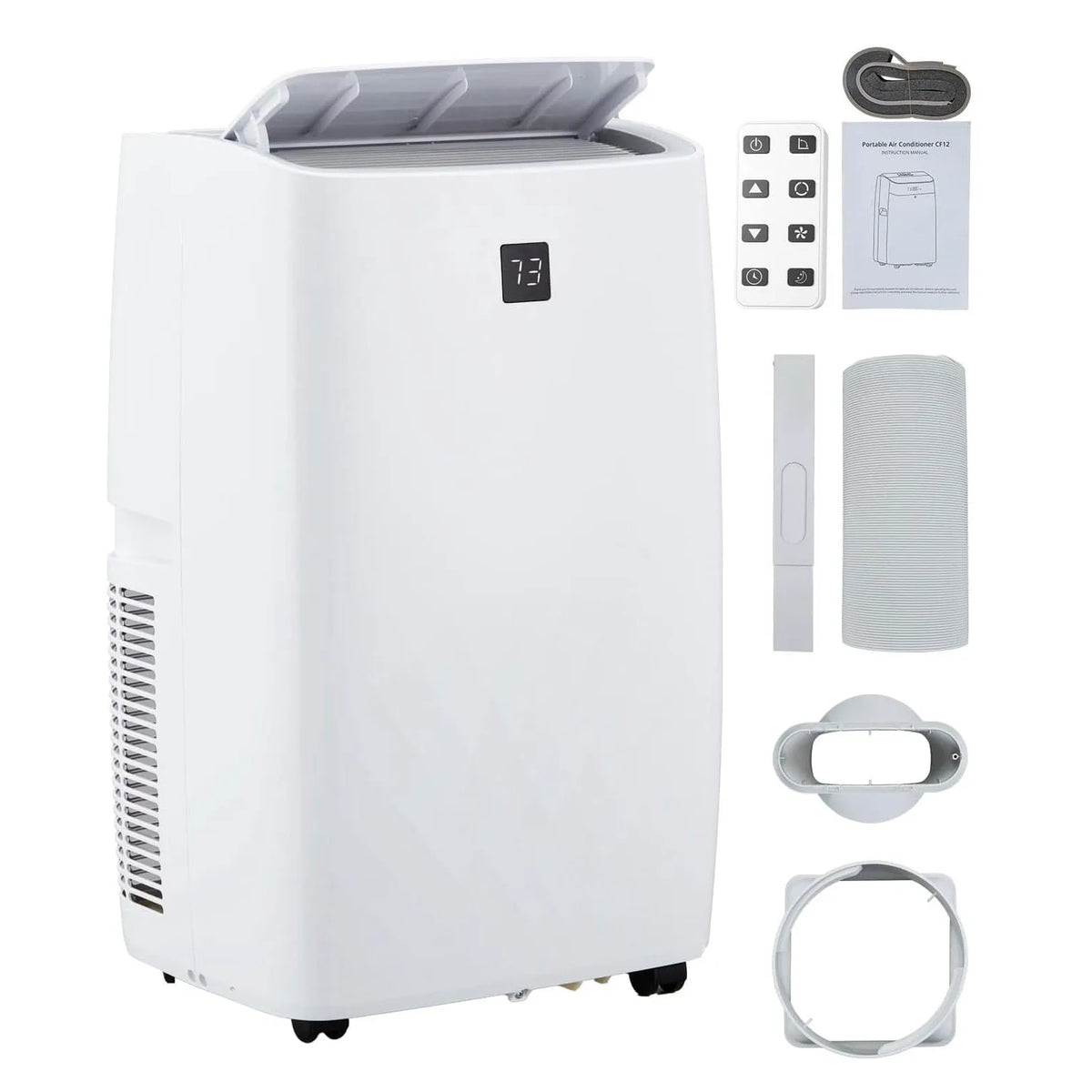 Climatiseur portable, 14000 BTU avec Télécommande, Unité AC 3-en-1 Refroidissant 750 Pi2, Blanc