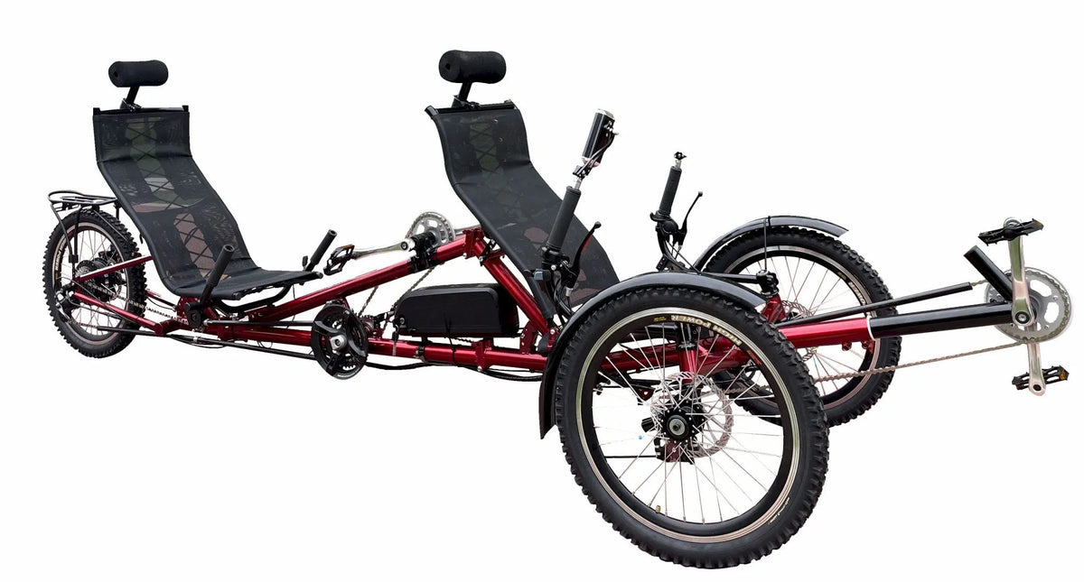 Tricycle électrique, vélo électrique trois roues, pour Deux Personnes / Tandem Amour