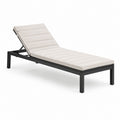 Bain de soleil réglable noir en aluminium avec coussin beige 200 x 65 x 34 cm