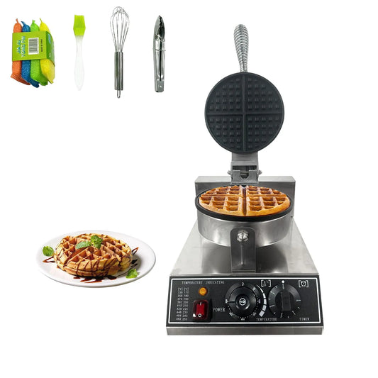 Gaufrier Rond 1200 W, Moule de Cuisson pour Restaurants, Machine à Gaufres Antiadhésive en acier inoxydable, Gaufrier Commercial