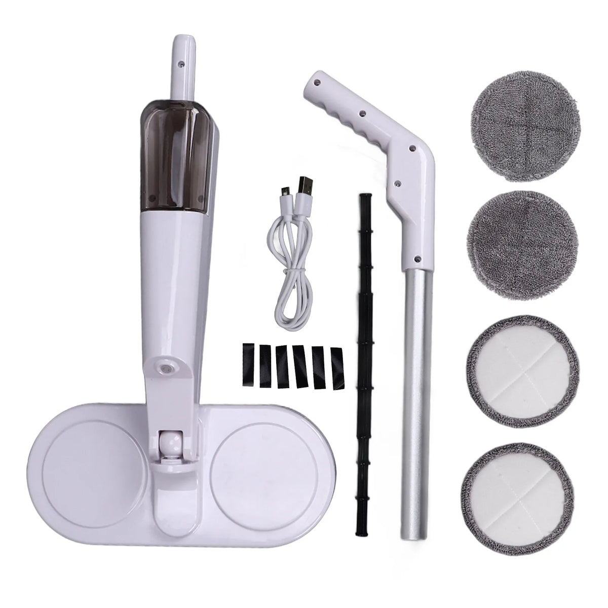 Recharge USB, Vadrouille, Vadrouille Électrique Rotative Nettoyeur de Plancher, Vadrouille Électrique Humide et Sèche Polyvalente sans fil