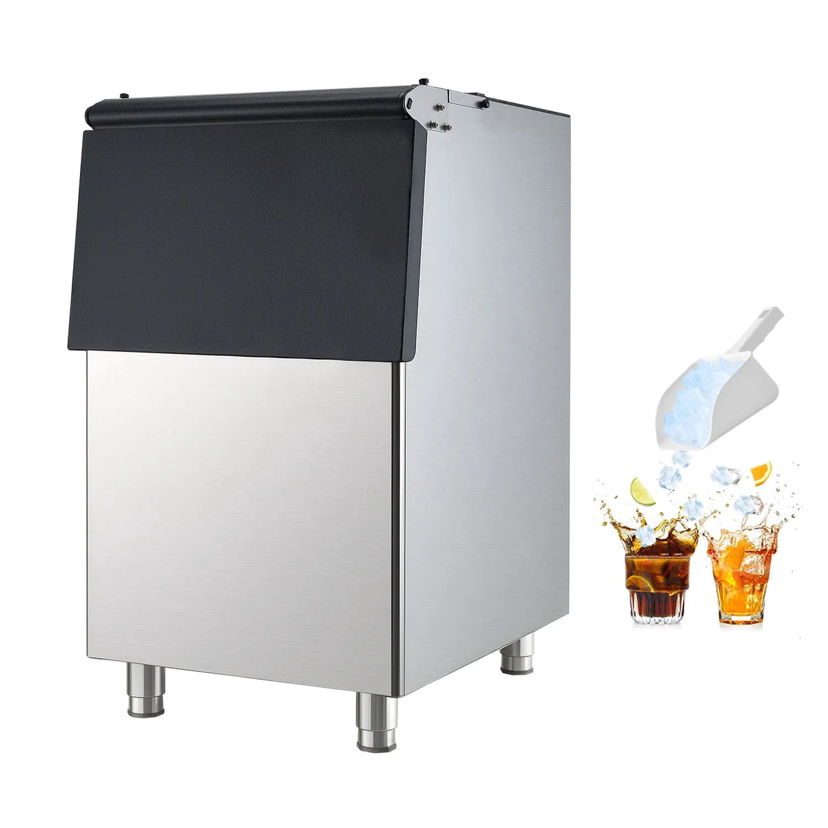 Machine à glace VEVOR, Bac à Glace Capacité de 250 Lb, Pieds en Caoutchouc, Bac de Rangement pour Glace Commerciale, Bac de Rangement pour Machine à