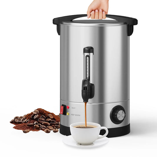 Machine à café, en acier inoxydable de Grande Capacité 10 L/2,6 Gal, Urne à Café Commerciale de 60 Tasses