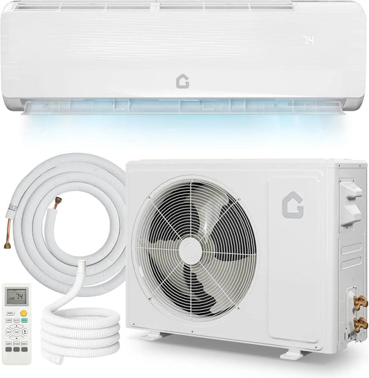 Climatiseur, 9000 BTU 18,5 SEER Mini-Split Thermopompe CA Refroidit 450 Pi2 208-230 V commande, Smart TV