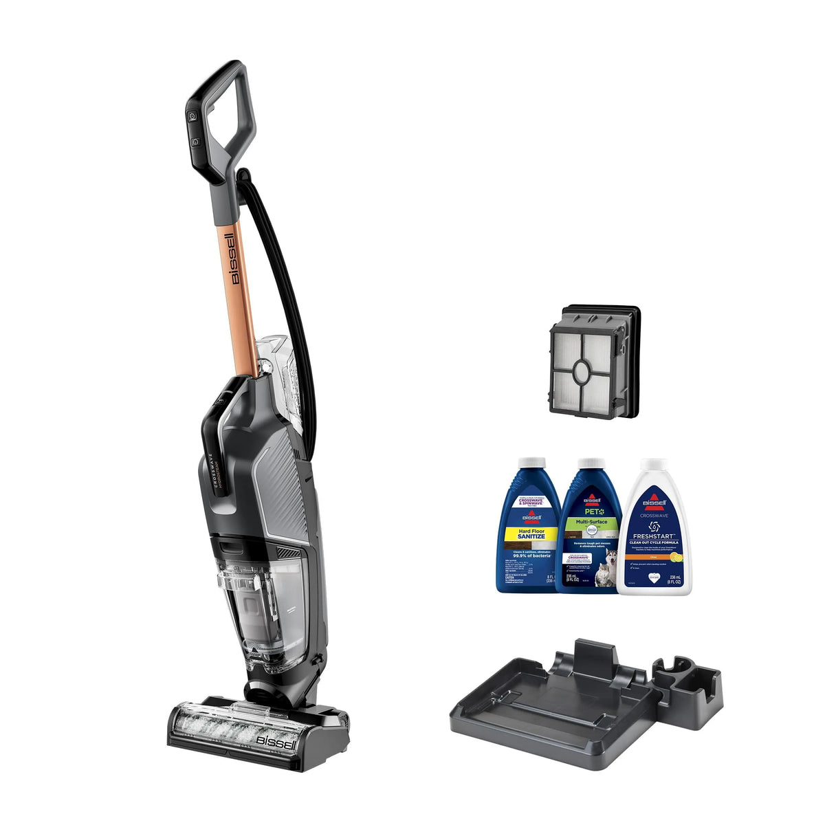 Aspirateur eau et poussière BISSELL, 35151, Polyvalent, Lavage et Vapeur, Formule de Désinfection Incluse, Multicolore, Vertical
