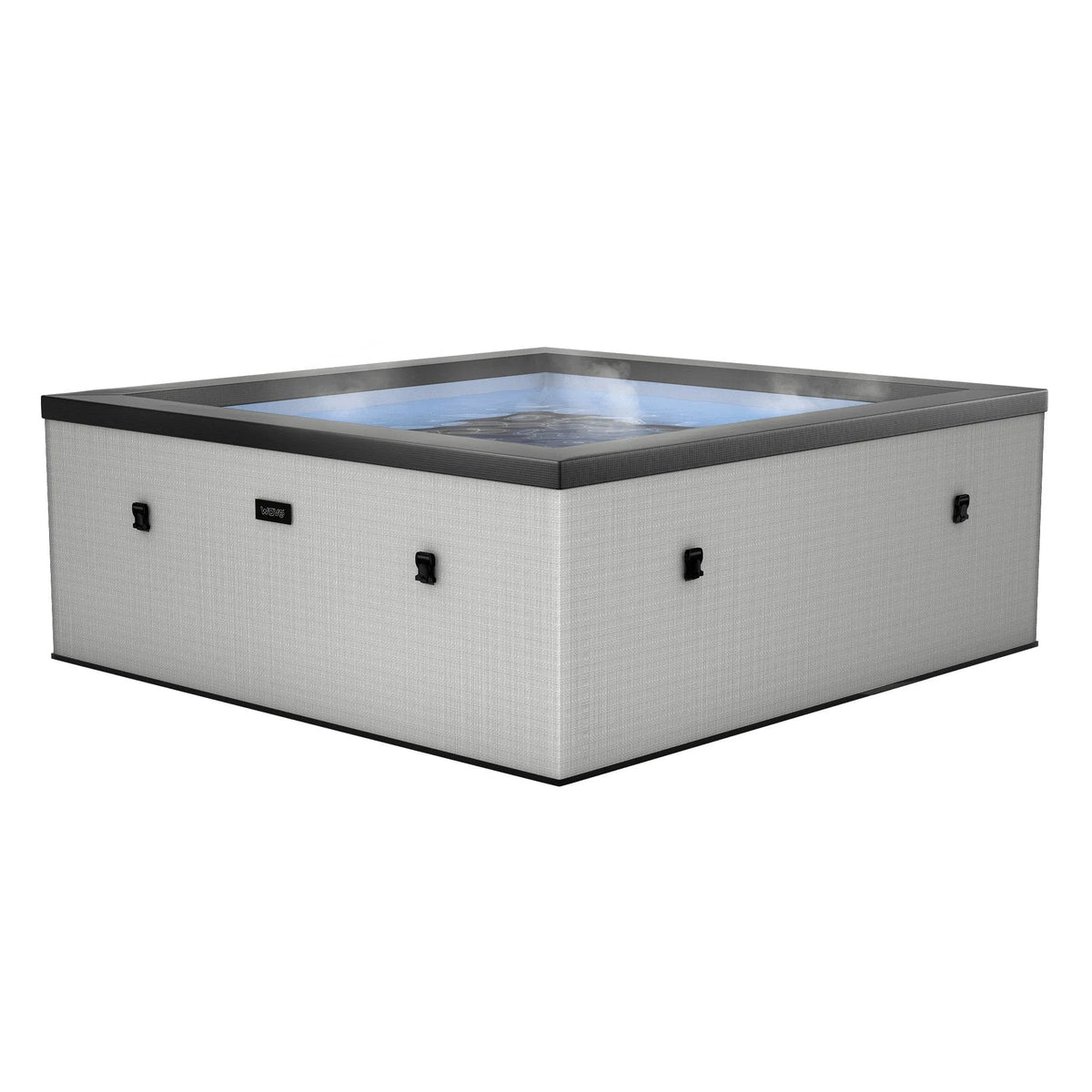 Spa, 6 personnes, GARDA, Tout-en-un intégré, Portable, Revêtement interchangeable, Énergie efficace, Plus silencieux, Carré, ROTIN GRAPHITE