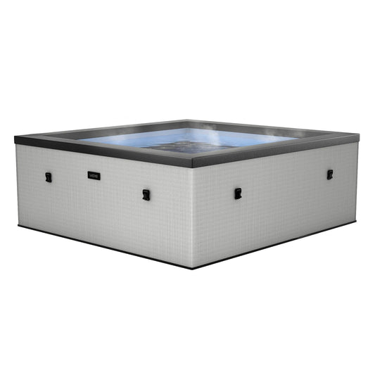 Spa, 6 personnes, GARDA, Tout-en-un intégré, Portable, Revêtement interchangeable, Énergie efficace, Plus silencieux, Carré, ROTIN GRAPHITE