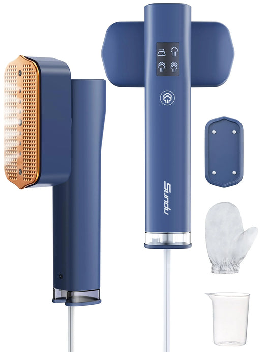 Défroisseur et Fer de Voyage Portable 2-en-1, Chauffe Rapide en 15 s, Réservoir d'Eau de 100 ml, Gants de Repassage, Défroisseur pour Vêtements