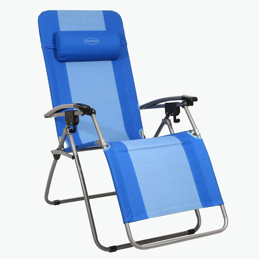 Chaise de jardin, Kamp-Rite de Camping Extérieure Pliante à Gravité Zéro pour Plage et Pelouse, Bleu