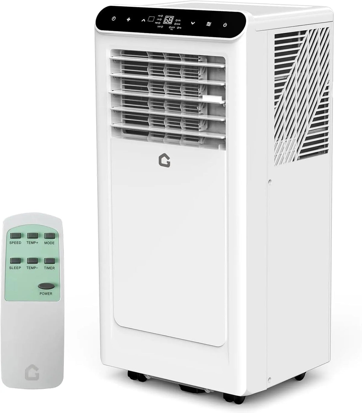 Smart TV, Climatiseurs Portatifs 8000 BTU, Unité AC Portative 3 en 1 Efficace, Déshumidificateur, commande, Appartements et Bureaux, Blanc et Noir