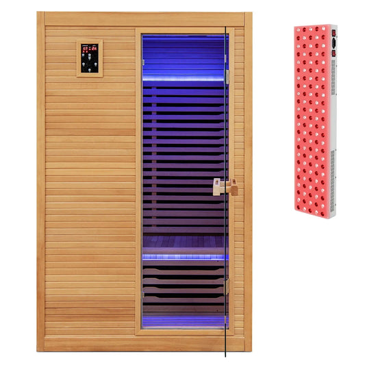 Sauna infrarouge, 2 Personnes, Bluetooth, cabine en bois à chauffage infrarouge