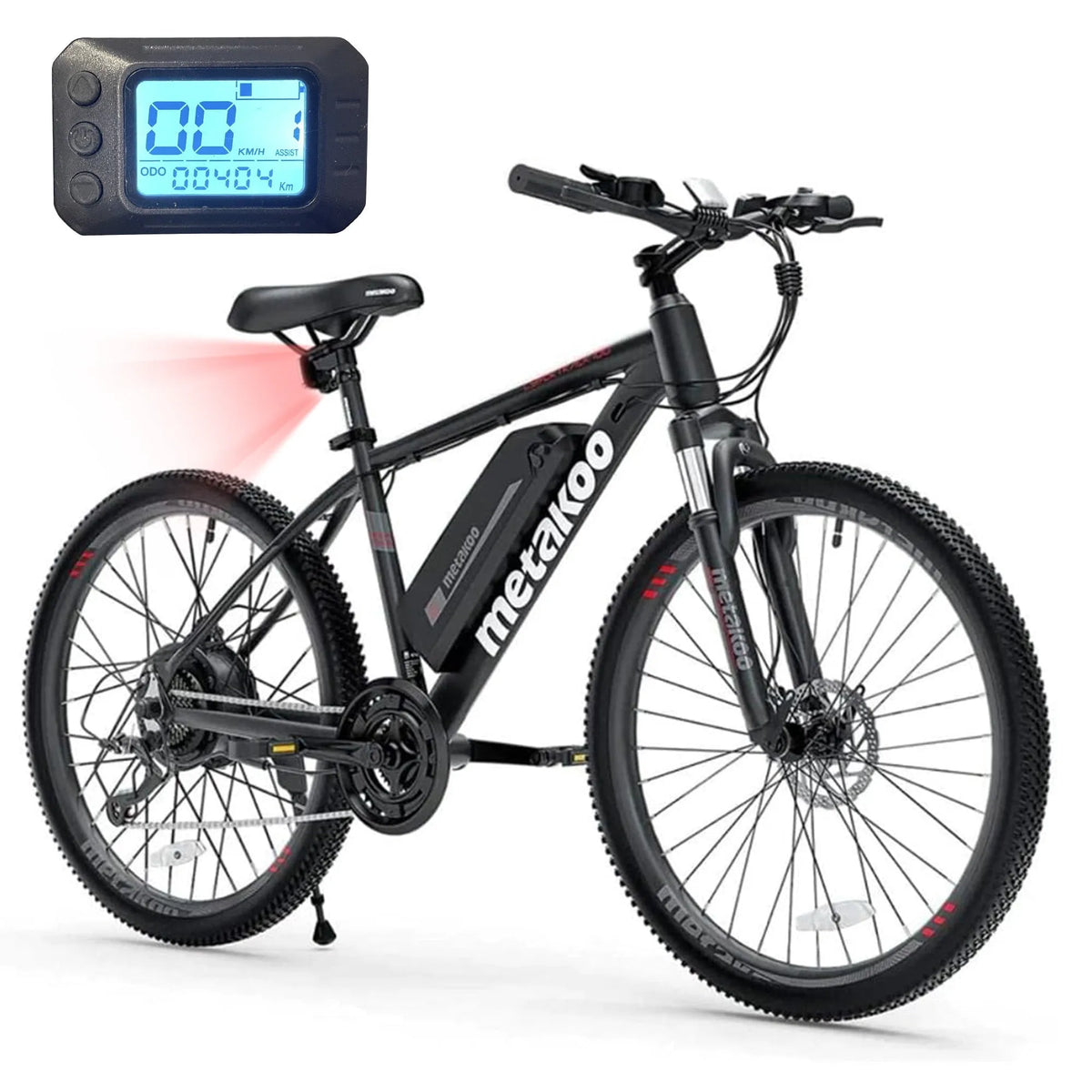 Vélo de montagne, 350W, METAKOO Cybertrack 100 Électrique 26 pouces l Shimano Vitesse Professionnelle l 350 W Moteur Puissant l Cadre 24 pouces