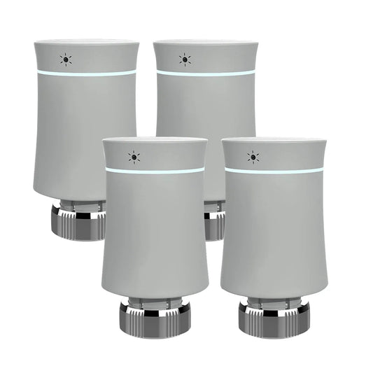 Climatiseur Google, Thermostat de Radiateur Intelligent, Compatible, l'Application Tuya, Alexa, ZigBee, Gris