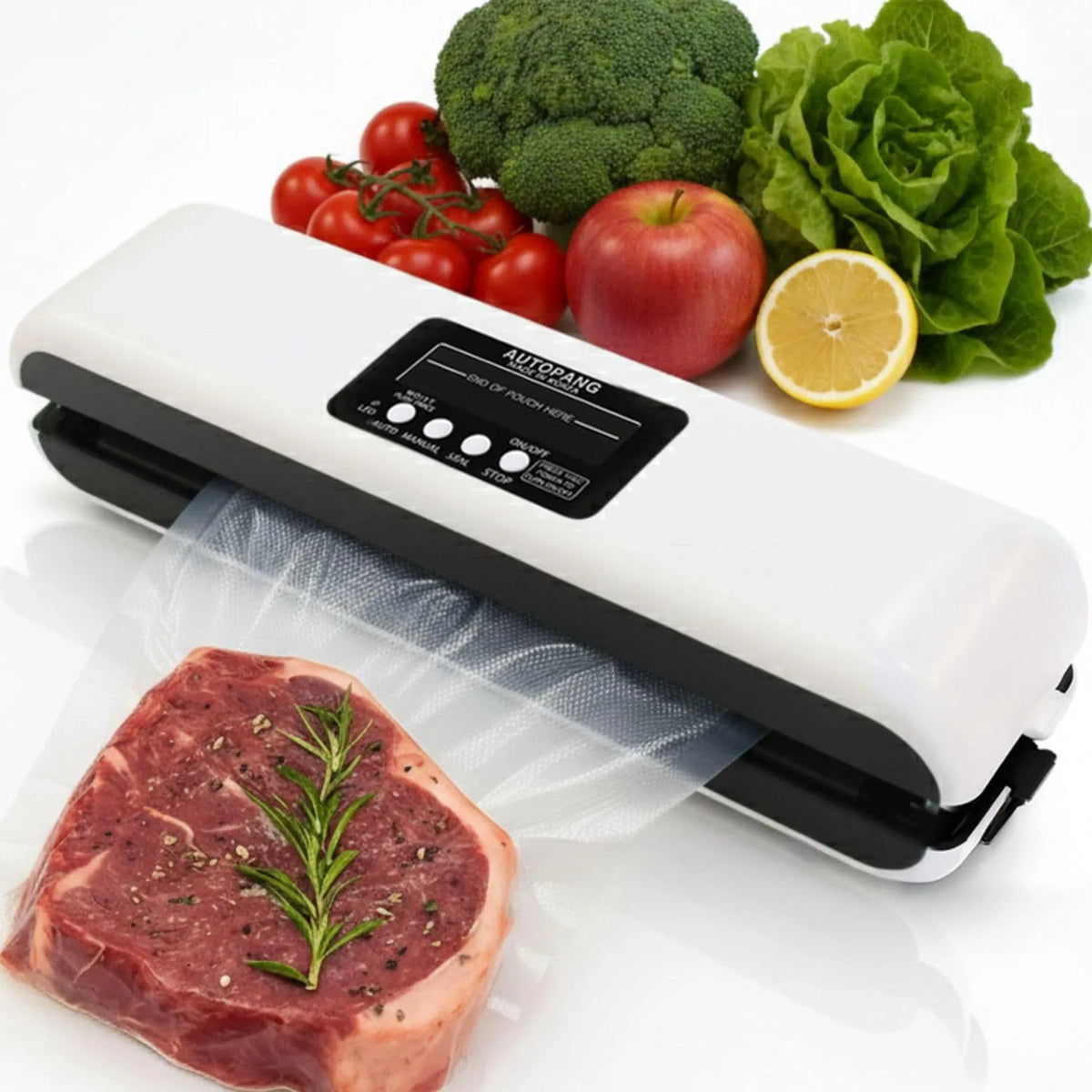 Machine de Scellage Compacte à Commande Manuelle par Impulsion, Scelleuse Alimentaire sous Vide sans fil Ouverture/fermeture Automatique du Couvercle