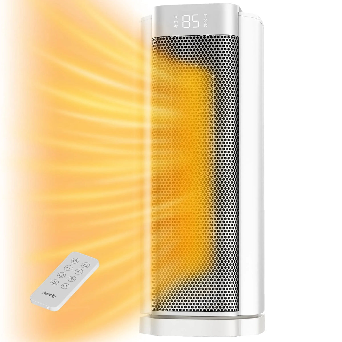 Chauffage d'appoint, Oscillation à 70°, Radiateurs Électriques PTC 1500 W pour Intérieur, 3e Génération, Port Sécuritaire, Silence Maximal