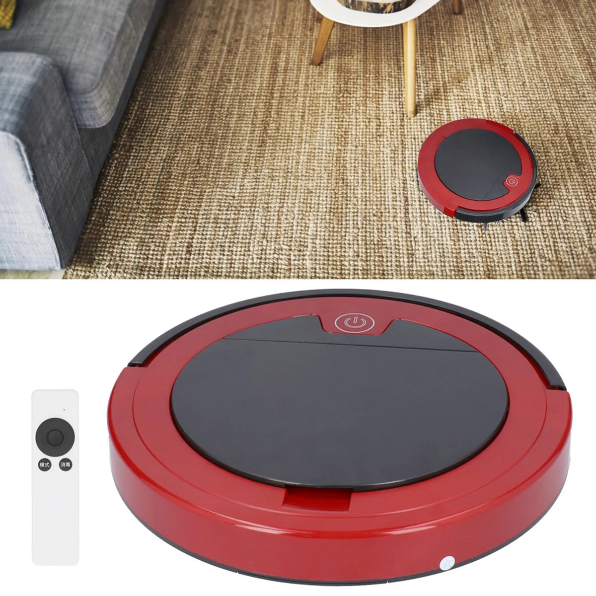 Aspirateur, Télécommande 12.0x11.8x1.6in Robot de Balayage, ABS pour Poils d'Animaux Sol Dur