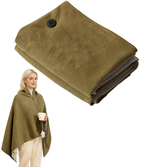 Couverture Chauffante Portable Châle 5 * 2,6 Pieds Couverture de Réchauffement Corporel Portable Nuage Cape Couverture 3 Chauffages Portable Douce