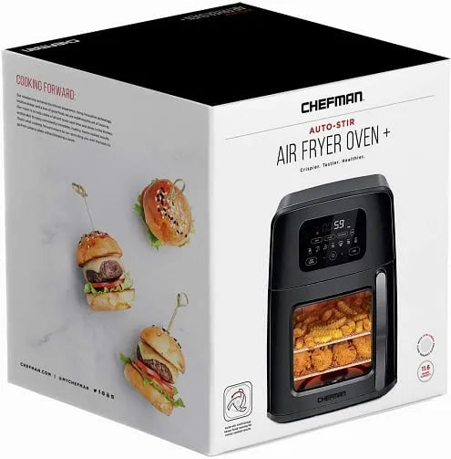 Friteuse sans huile Chefman, Four, Convient à un Moule de Cuisson de 8 po, Rôtissoire TG de 11,6 Pintes, chaud à Brassage Automatique à Convection +