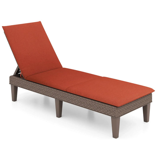 Fauteuil inclinable, Patio avec Dossier Réglable à 3 Positions et Coussin Orange