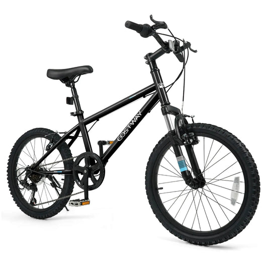 Vélo de montagne, Fourche à Suspension Noir, Enfants de 20 pouces pour Garçons et Filles de 8+ Ans