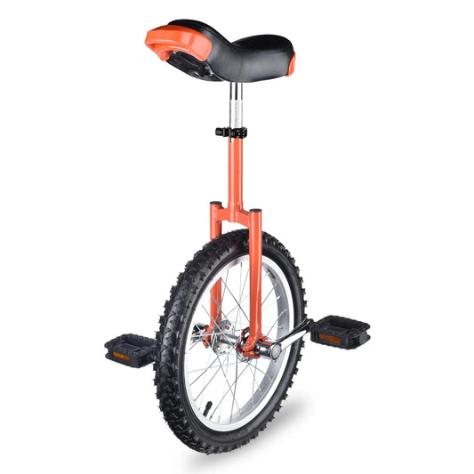 Vélo, Siège Ajustable, Monocycle d'extérieur à Roues de 16 po, Enfants, Adolescents, d'Exercice d'Équilibre pour Adultes, Orange