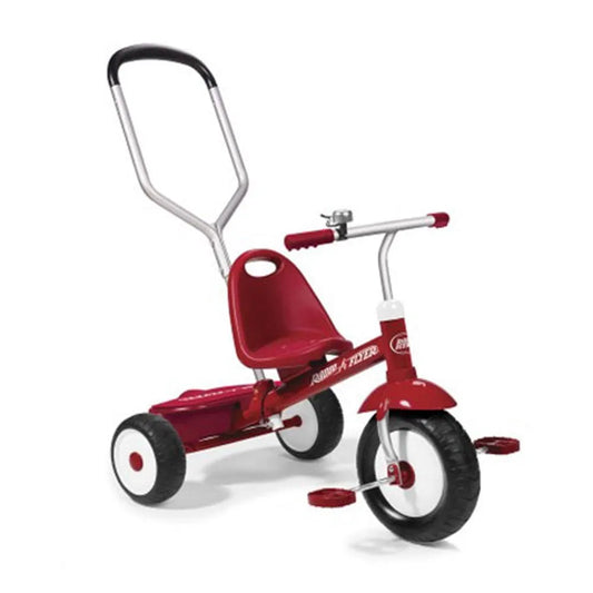Rouge, Deluxe Steer & Stroll Tricycle pour Enfants Tricycle pour Tout-Petits